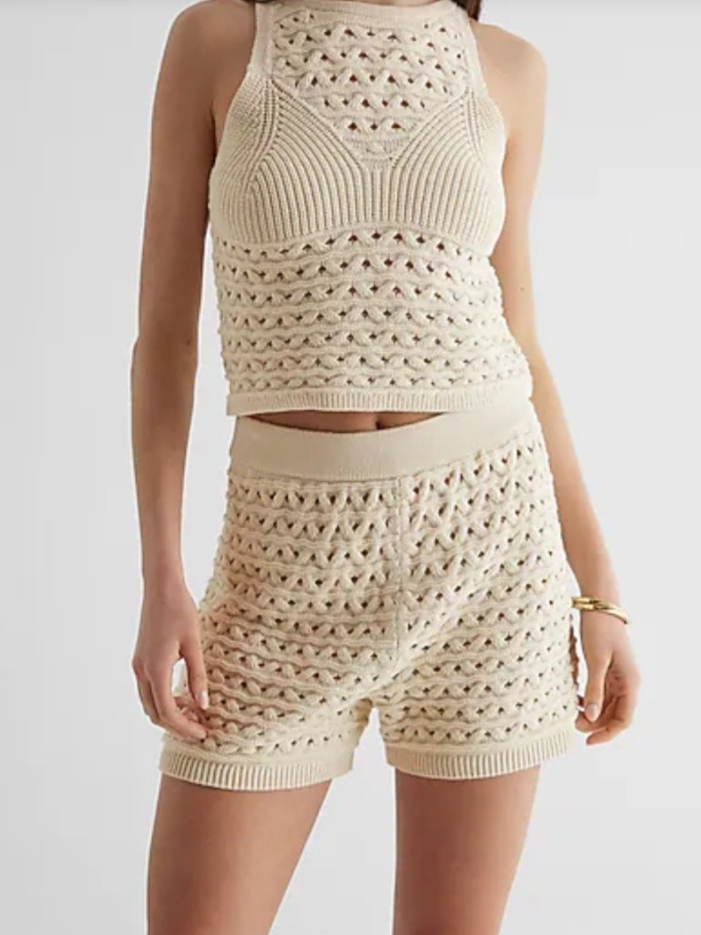 Express High Waisted Knit Sweater Shorts